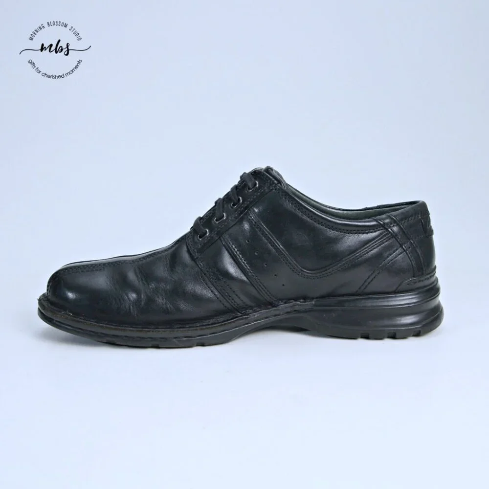 Clarks Mens‎ Touareg Vibe Leather Lace Up Oxfords Black Men 12